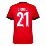 Günstige Fußballtrikots Portugal Diogo J. 21 Heimtrikot EURO 2024 Kurzarm